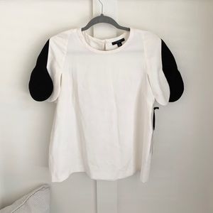 NWT Victoria Beckham White/Black Blouse size Large